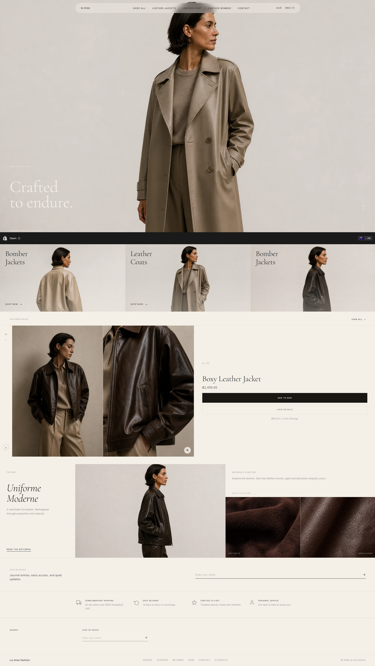 La Mise — Shopify Template for Fashion Boutiques